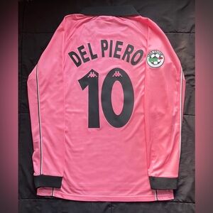 Del Piero #10 Juventus 1997 Longsleeve Pink Away Retro Soccer Jersey M-XL
